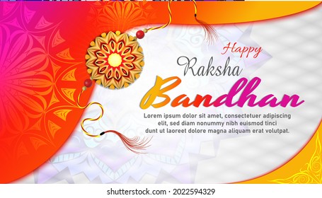 Rakhi Festival sale background design with Rakhi Bandhan illustration, bright orange color and white color