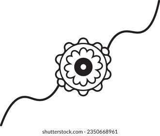 Símbolo de las líneas vectoriales del icono Rakhi. Encuentra el símbolo perfecto del festival indio de amor y celebración de Hermano y hermana.