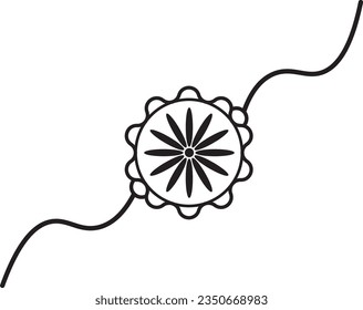 Rakhi Icon Vector Lines Symbol. Find the Perfect Symbol of Brother and sister's Love and Celebration Indian Festival.