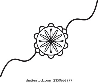 Rakhi Icon Vector Lines Symbol. Find the Perfect Symbol of Brother and sister's Love and Celebration Indian Festival.