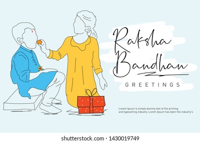 Rakhi, Indian brother and sister festival Raksha Bandhan concept. - Vector