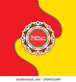Rakhi, Indian brother and sister festival Raksha Bandhan concept banner design.