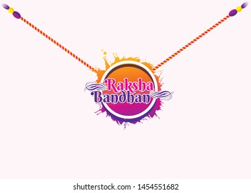 Rakhi, Indian brother and sister relationship festival Raksha Bandhan concept banner design.