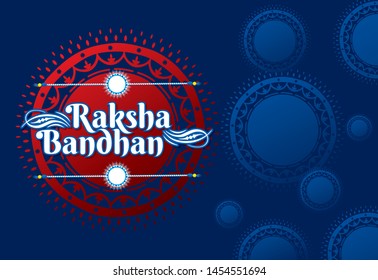 Rakhi, Indian brother and sister relationship festival Raksha Bandhan concept banner design.