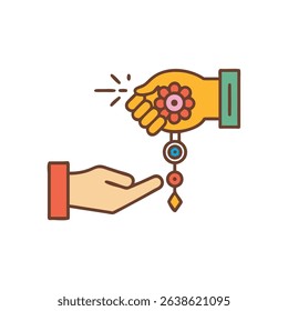 Rakhi-ritual icon vector illustration style