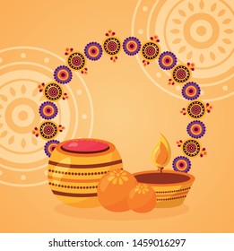 rakhis raksha bandhan candles sweet vector illustration