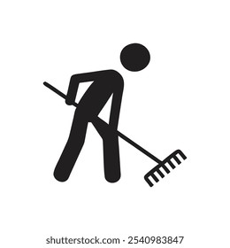 Raking icon on white background