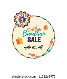 Raksha Bandha Offer Template Design with 50 percent Discount Tag