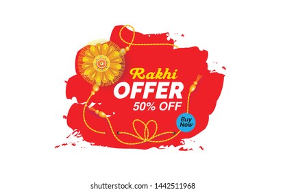 Raksha Bandhan Banner Design Template with Abstract Color Background Vector Illustration