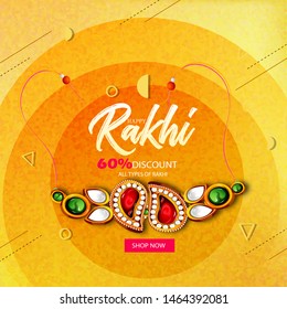 Raksha Bandhan banner or poster design with Creative Rakhi Illustration Indian Festival  svg