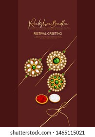 Raksha Bandhan banner or poster design with Creative Rakhi Illustration Indian Festival Raksha Bandhan banner or poster design with Creative Rakhi Illustration Indian Festival
