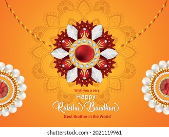 	Raksha bandhan celebration background with vector rakhi