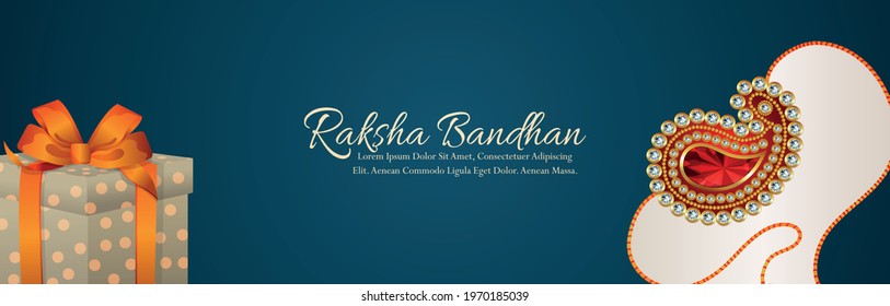 Raksha bandhan celebration banner or header with vector illustration and sweet