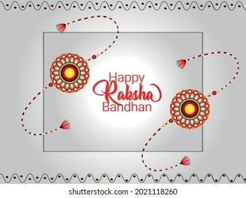 	Raksha bandhan celebration banner with realistic gifts and rakhi