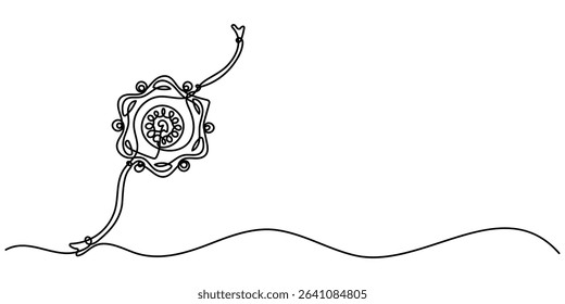  Raksha Bandhan celebration continuous one line drawing. Sister tying on brother’s hand, Raksha Bandhan celebration continuous one line drawing. Sister tying on brother. 