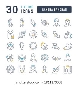 Raksha Bandhan. Collection of perfectly thin icons for web design, app, and the most modern projects. The kit of signs for category Holidays.