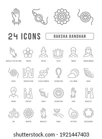 Raksha Bandhan. Colección de iconos perfectamente delgados para el diseño web, aplicación y los proyectos más modernos. El kit de carteles de la categoría Vacaciones.