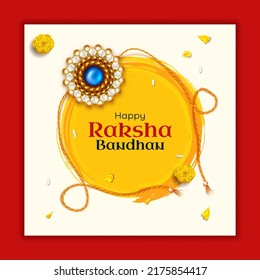 Raksha Bandhan Creative Abstract Circular Brush Effect Square Poster Design