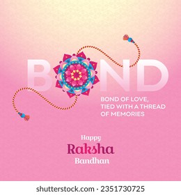 Raksha Bandhan Creative Concept. Bond of Love Typography Vector. India, Tradition, Culture