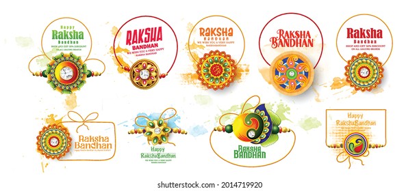 Raksha Bandhan, cartel decorativo Rakhi para el festival indio de la unión entre hermanos 