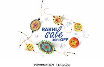 Raksha Bandhan Design with Creative Rakhi sale Indian brother and sister festival  