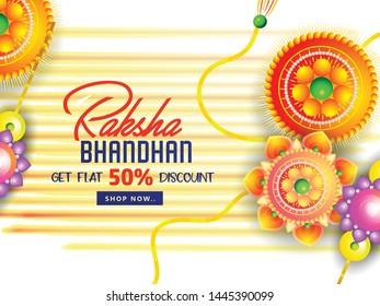 Raksha Bandhan Design with Creative Rakhi,Indian festival of sisters and brothers loves