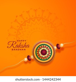 Raksha Bandhan Festival Background With Decorative Rakhi