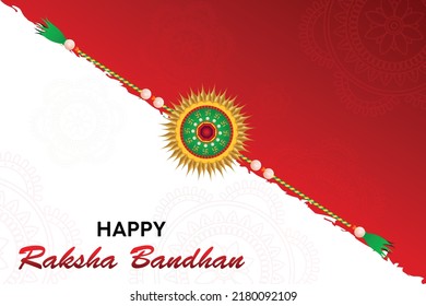 Raksha Bandhan  Festival Background Design with Stylish Rakhi Illustration - Indian Festival Background Vector Illustration