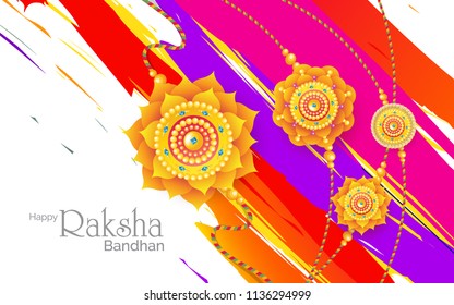 Raksha Bandhan Festival Greeting Background Design Template Vector Illustration