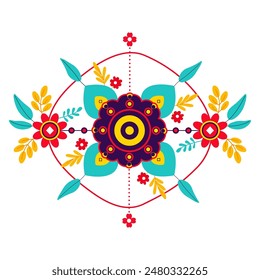 Raksha Bandhan festival greeting card vector illustration. Colorful Rakhi template design. Vector illustration
