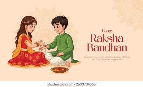 Raksha bandhan festival greeting card India. editable abstract vector illustration design. Happy Raksha Bandhan with nice Decorative Rakhi for Raksha Bandhan.