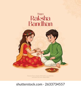 Raksha bandhan festival greeting card India. editable abstract vector illustration design. Happy Raksha Bandhan with nice Decorative Rakhi for Raksha Bandhan.
