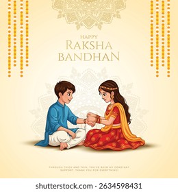 Raksha bandhan festival greeting card India. editable abstract vector illustration design. Happy Raksha Bandhan with nice Decorative Rakhi for Raksha Bandhan.