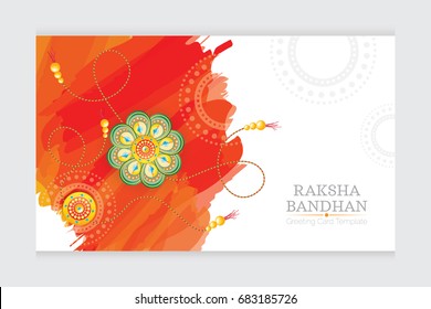 Raksha Bandhan Festival Greeting Card Template Design Vector Illustration