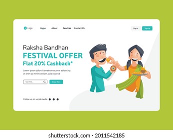 Raksha bandhan festival offer landing page design.