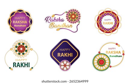 Raksha Bandhan festival Rakhi adesivos, pérolas bonito design Rakhi, irmão e irmã festival, clipart, cultura indiana, Rakhi feliz