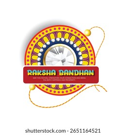 Festival Raksha Bandhan, mostrando um ornamento decorativo Rakhi e motivos tradicionais, expressando alegria, vínculo de irmãos e celebração festiva