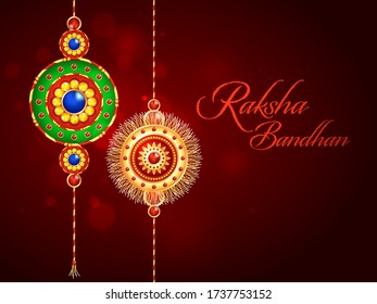Police Raksha Bandhan avec Rakhis décoratifs (Wristband) sur fond de bokeh rouge foncé.