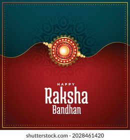 raksha bandhan greeting card with ethnic style design