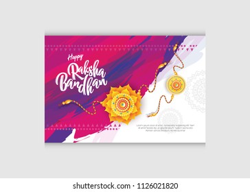Raksha Bandhan Greeting Card Template Vector Illustration