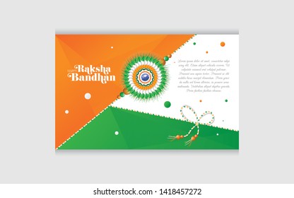 Raksha Bandhan Greeting Card Template with Tri Color Background