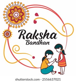 Raksha Bandhan Greeting Design with Stylish Typography