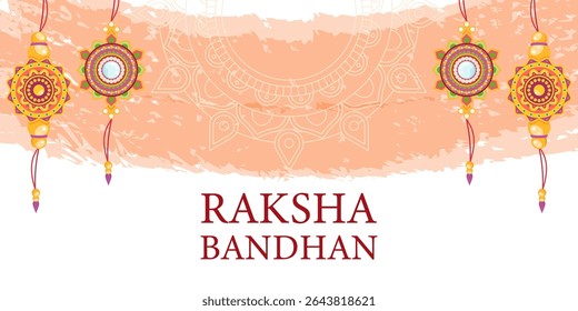 raksha bandhan horizontal banner illustration in flat design