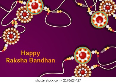 raksha bandhan illustration design on purple background