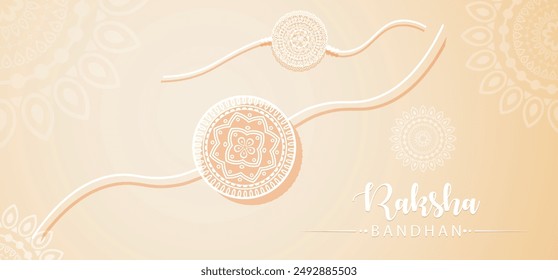 Raksha Bandhan Indian festival Indian brother and sister light vector poster