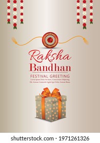Raksha bandhan indian festival celebration party poster with creative gifts