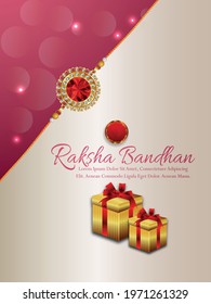 Raksha bandhan indian festival celebration party poster with creative gifts