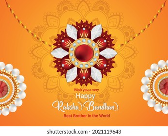 	Raksha Bandhan Invitation Banner With Creative Rakhi