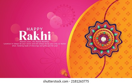 Raksha Bandhan with nice illustration in a creative Rakhi and Beautiful background