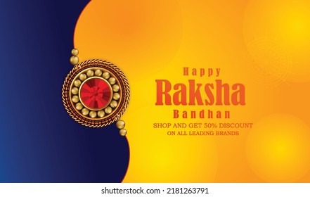 Raksha Bandhan with nice illustration in a creative Rakhi and Beautiful background